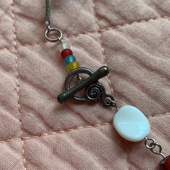 Handmade - Multicolor Ribbons beads Necklace - feathers- short - Picture 5 of 7